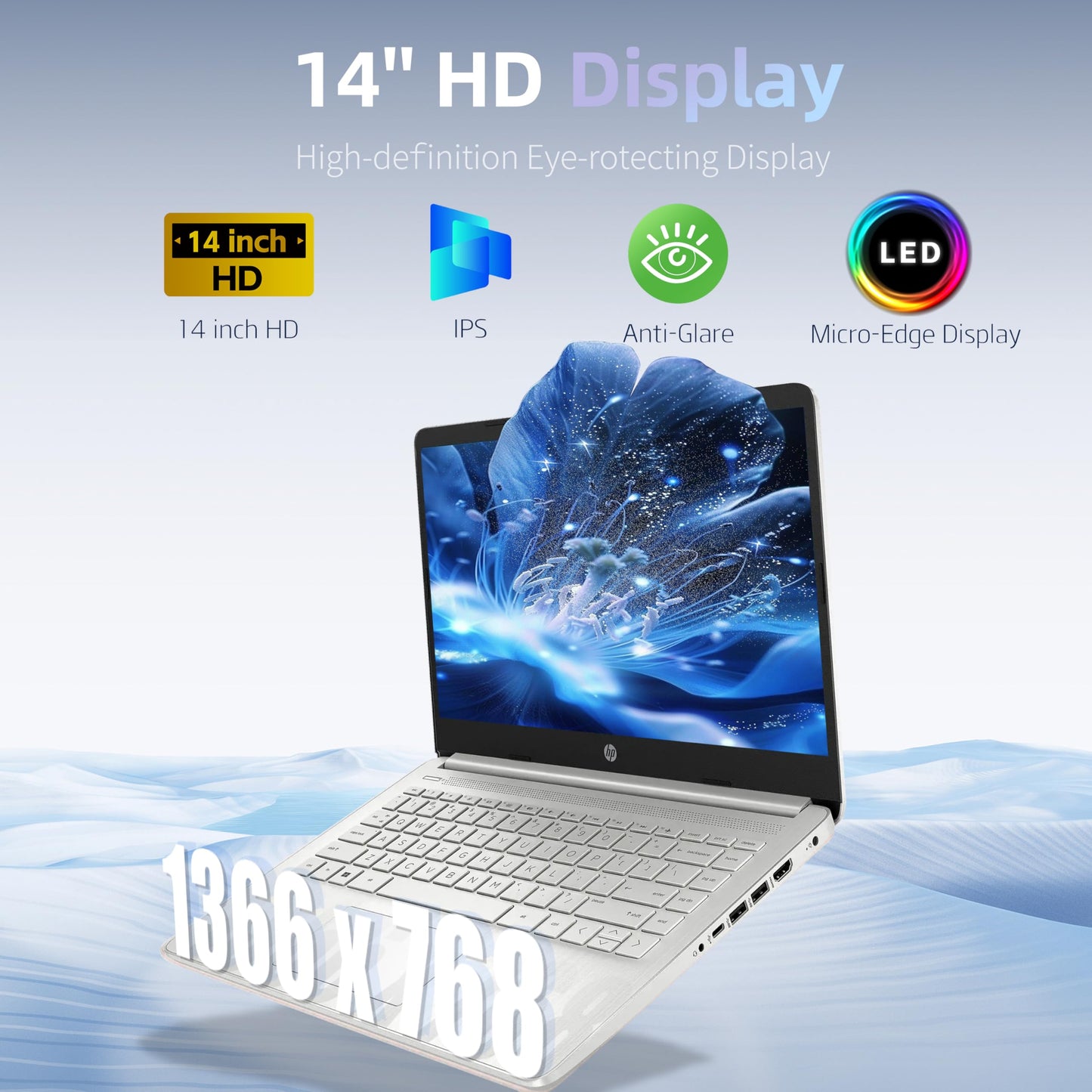 Hp 14 Laptop, Ultra Light Student Bussines Laptop, Intel 4-Core N150(Beats N4120), 16Gb Ram, 192Gb Storage(128Gb Ufs+64Gb Sd Car