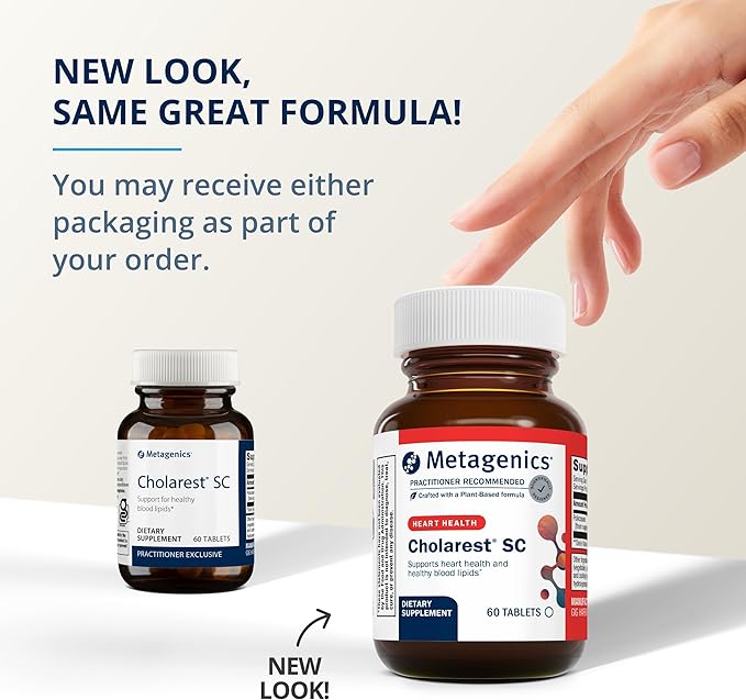 Metagenics Cholarest SC - Blood Flow Support* - Supports Healthy Blood Lipids Already in Normal Range* - Non-GMO & Gluten-Free - 60 Tablets