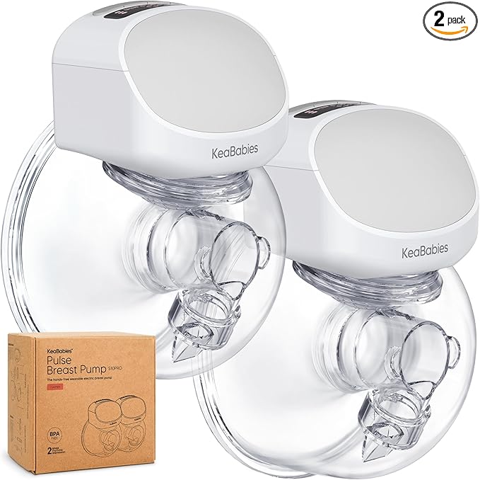 KeaBabies Breast Pump Hands Free, Wireless Breast Pump Wearable - Double Electric Breast Pumps Portable, On The Go Automat...