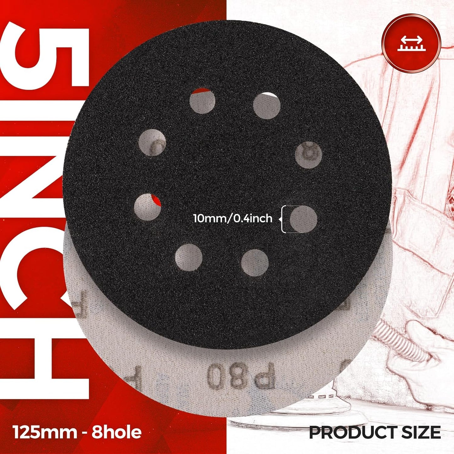 50PCS 5 inch Silicon Carbide Sanding Discs 5000 Grit, Wet Dry Orbital 5 Sander Hook and Loop Sandpaper Disc Ultra Fine Grit, Best for Metal,Automotive Precision Polishing