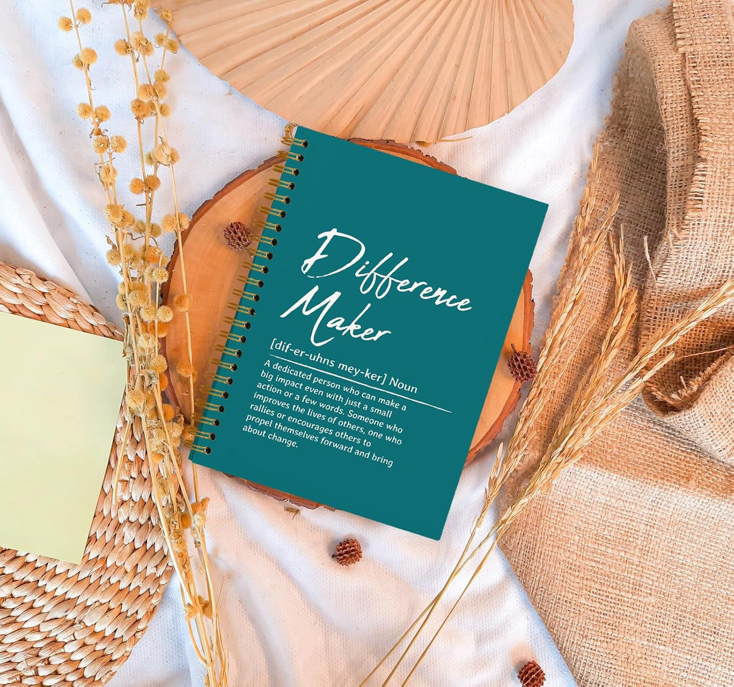 OXW Difference Maker Gift Notebook Journal, Office Notebook for Work, Thank You Gifts for Leader Mentor Boss, Leadership Gifts Journal, Turquoise Spiral Notebook 5.5 x 8.3