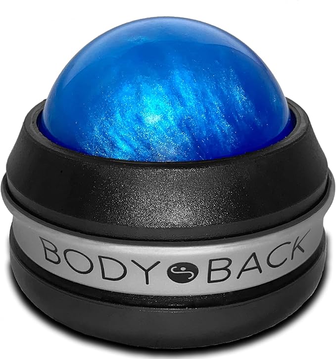 Body Back Manual Massage Roller Ball | Deep Tissue Roller & Lacrosse Ball - Hand Held Massager for Sore Muscles & Joint Pa...