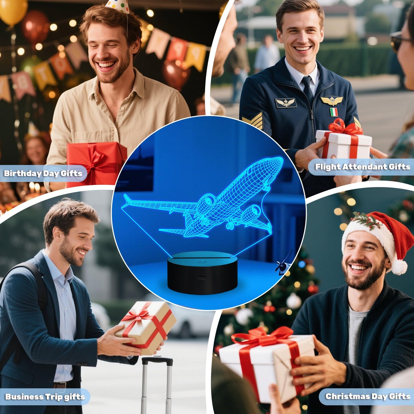 Anywin Pilot Gifts For Men  Air  Night Light   s Office Gifts With Remote Control 3D   Illusion Lamp For Room Decor  Gifts For Birthday Xmax Entry Graduation For Men Boy Dad