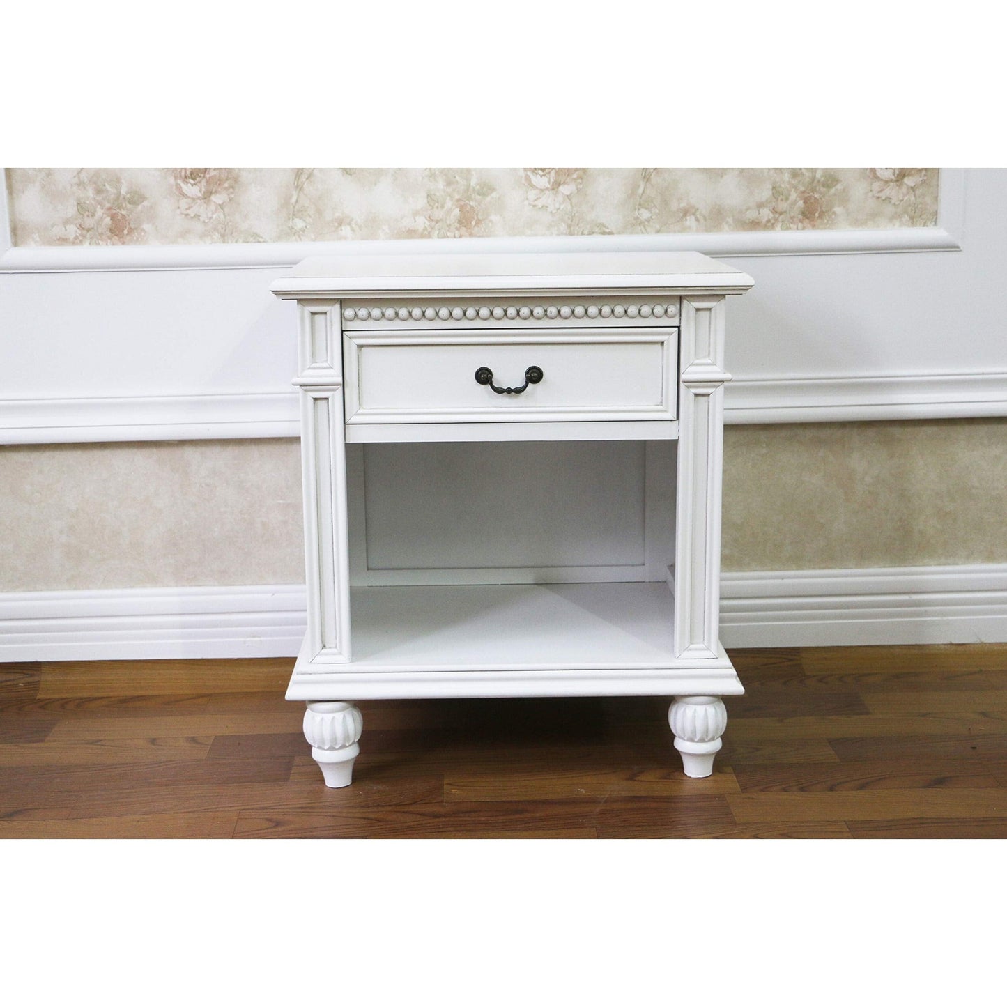 International Caravan Windsor Hand Carved Wood Lamp Table with 1 Drawer