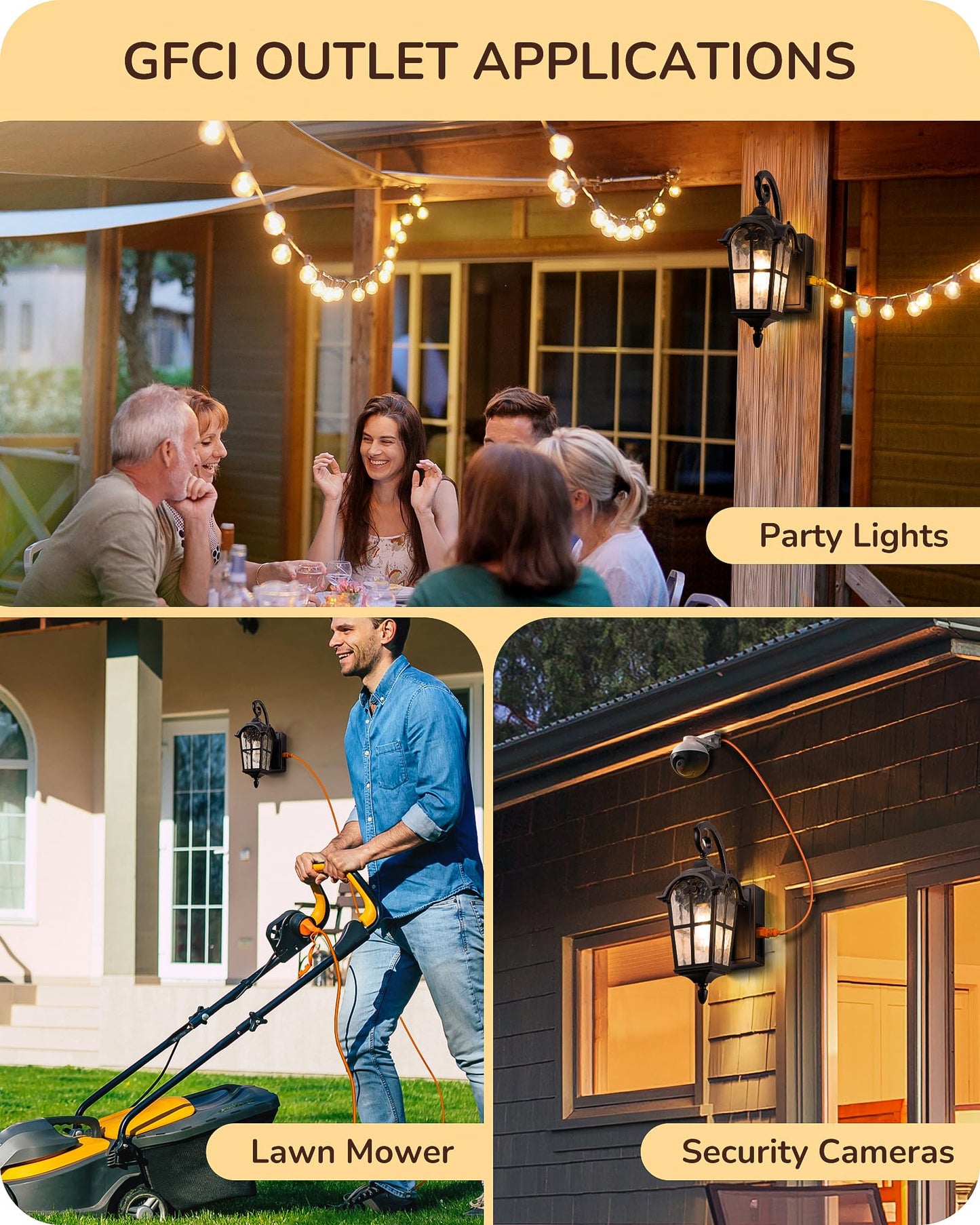Edishine 2 Pack Dusk To Dawn Outdoor Wall Lights  Porch Lights With Gfci Outlet  Retro Black Outdoor Wall Lantern  Waterproof Outside Exterior Light Fixture For Front Door  Patio  Garage  E26 Socket