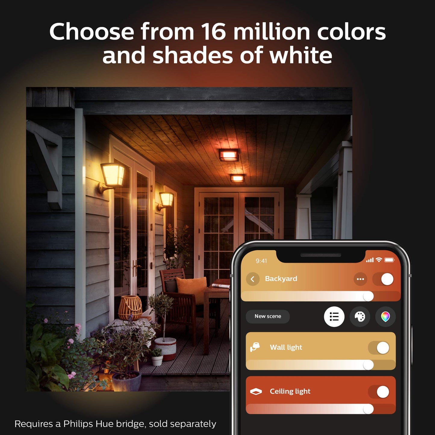 Philips Hue Econic Up Outdoor Smart Wall Light - Black - E26 Color-Changing Led Bulb - 1 Pack - Requires Hue Bridge - Weatherproof