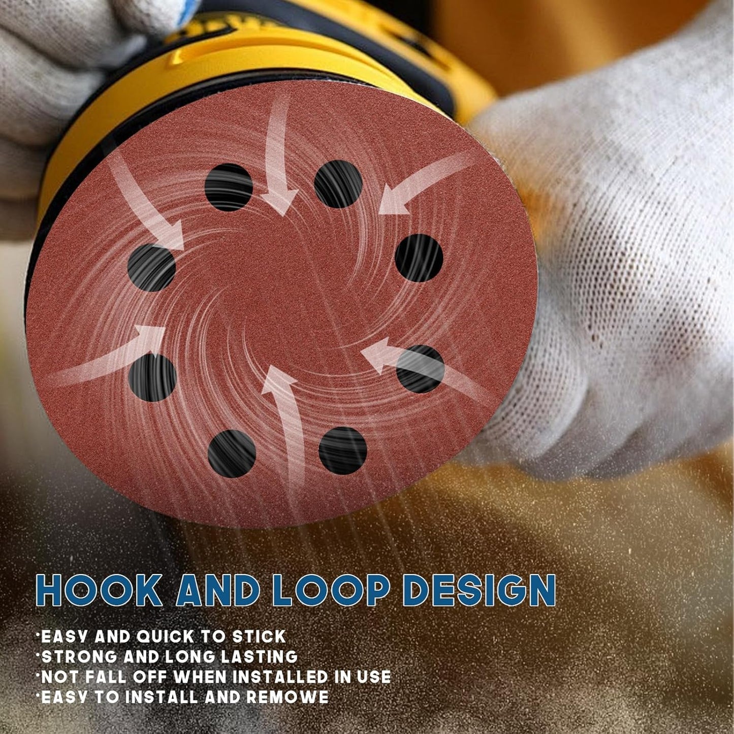 5 Inch 8 Hole Sanding Discs, 150 PCS 800 Grit Hook and Loop Sandpaper, Round Aluminum Oxide Sand Paper Discs for Random Orbital Sander