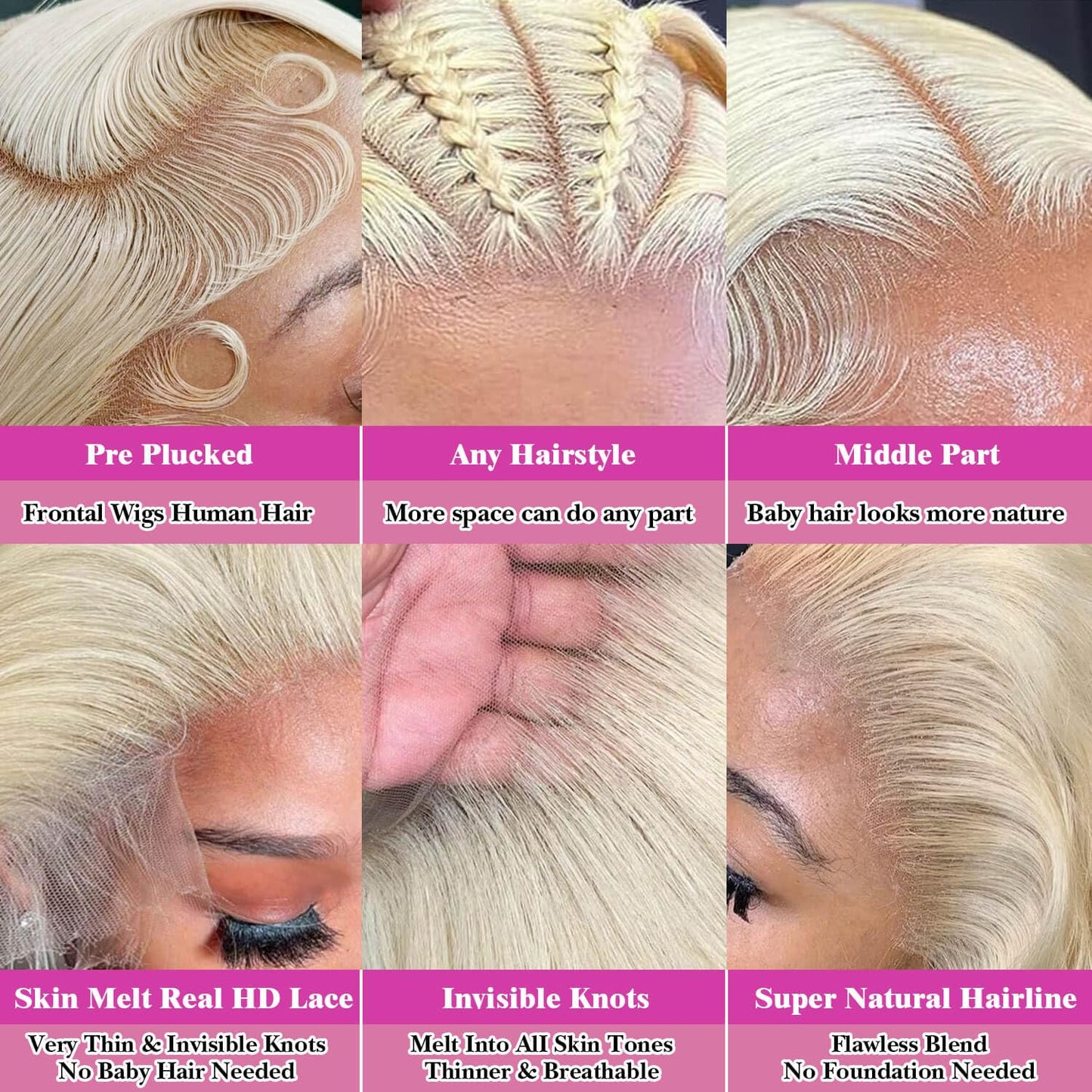 JIEDAOKOU 613 13x6 Lace Front Wig Human Hair 38 Inch Blonde Wig Human Hair 613 HD Lace Frontal Wig 13x6 200 Density Body Wave Bl