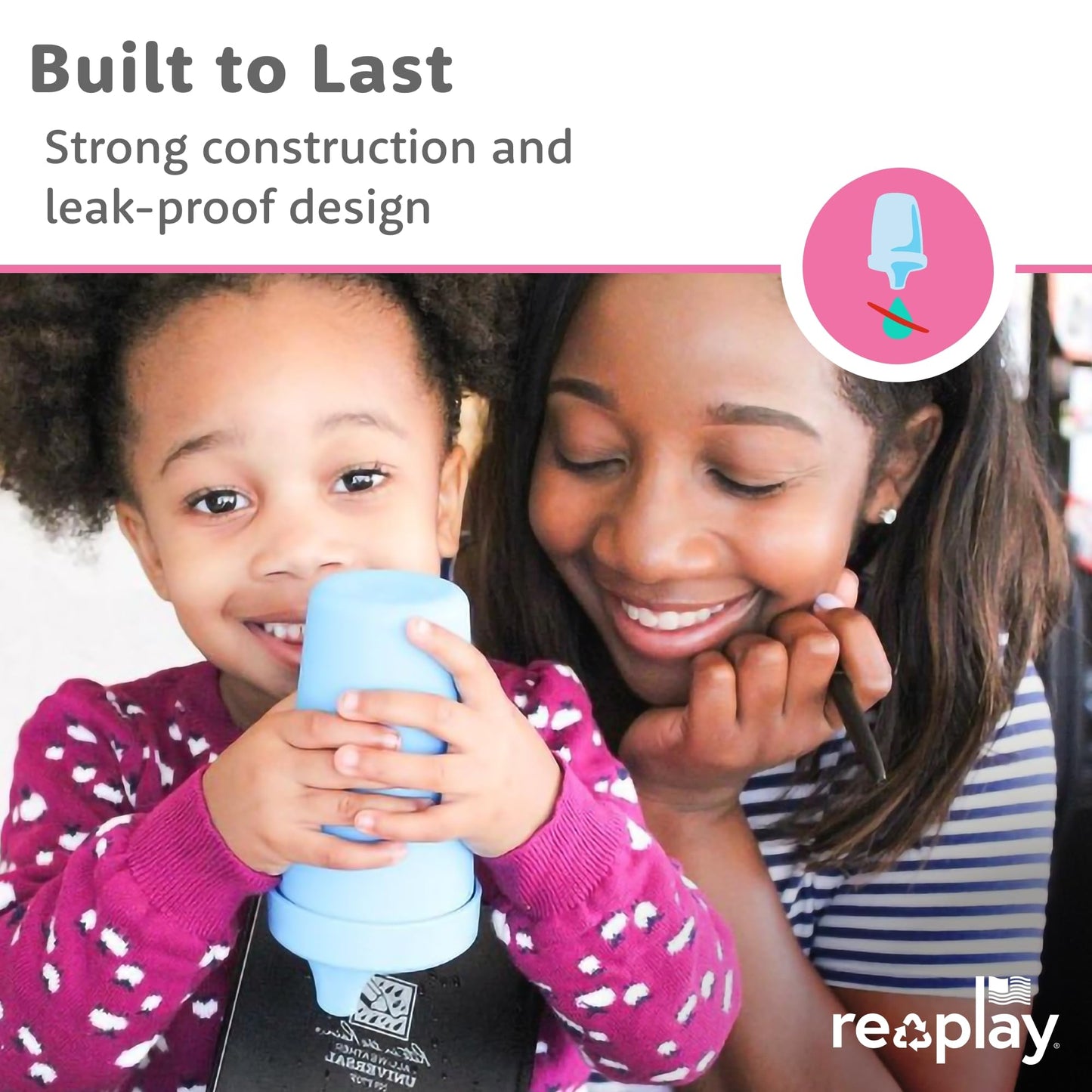 Re-Play Sippy Cups for Toddlers - 10 Oz. Reusable Spill Proof Cups for Kids, Dishwasher/Microwave Safe - Made in USA - Set of 3-3.13" x 6.25" - Princess