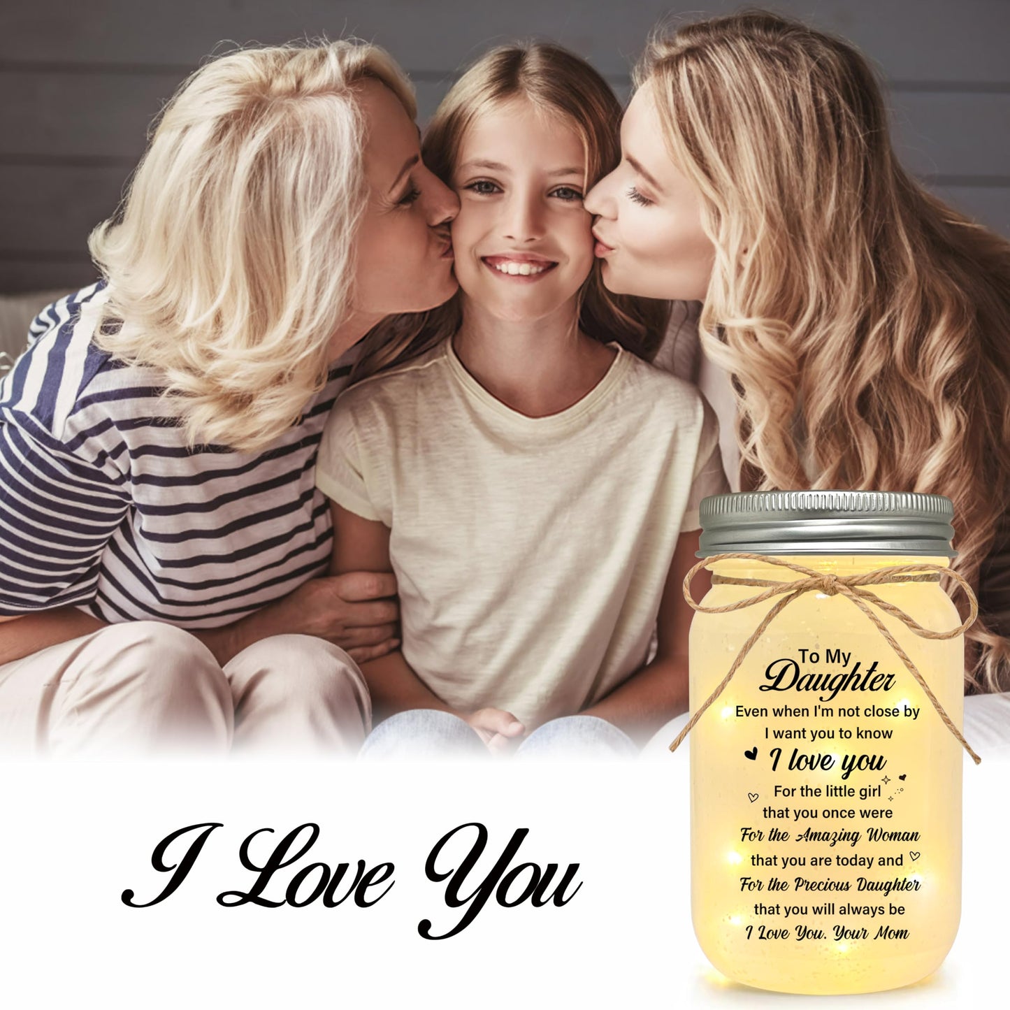 Le Xiaoxi Daughter Gifts From Mom  To My Daughter Mason Jar Night Lights  Christmas Mother S Day Birthday Gift For Daughter  18Th Birthday Gifts