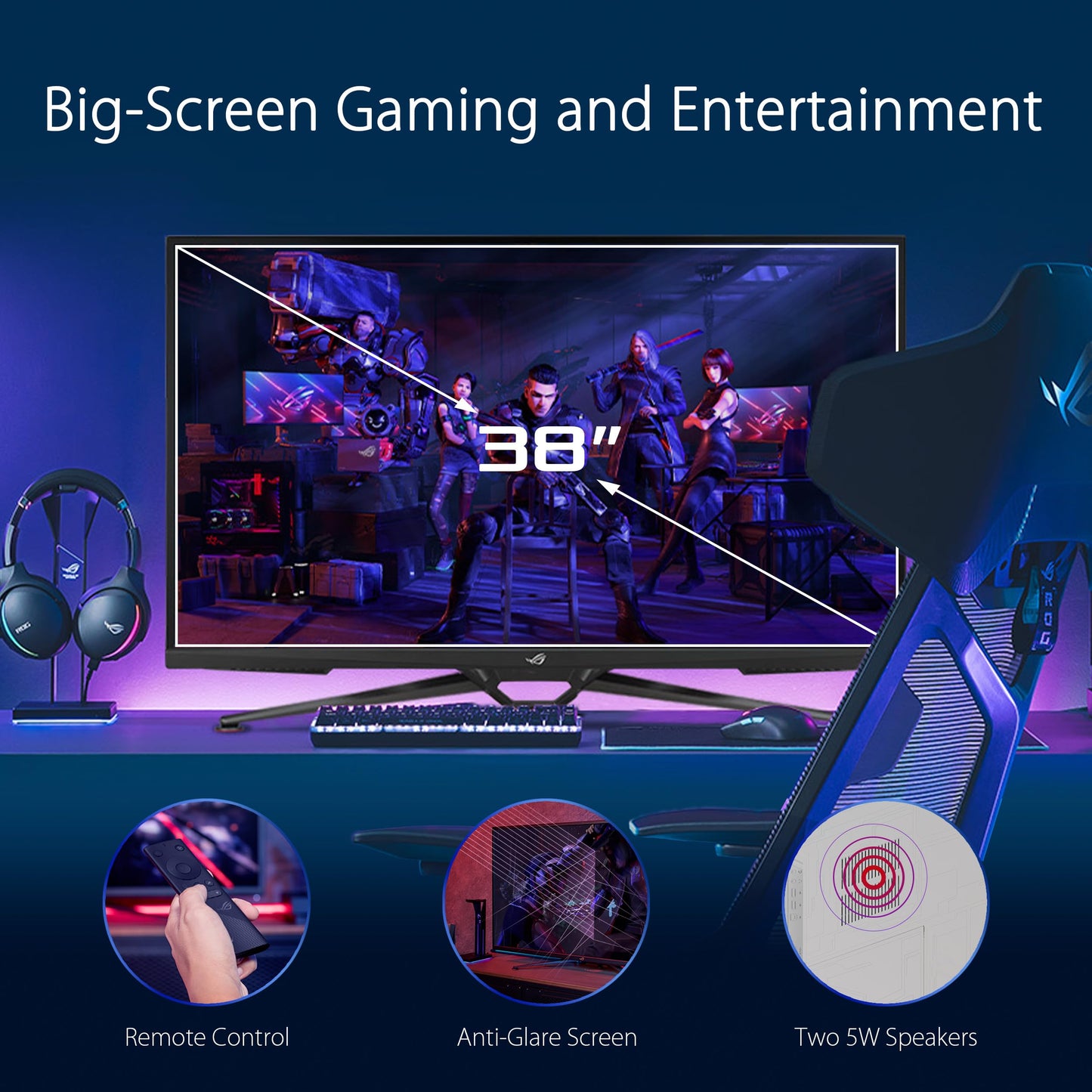ASUS ROG Swift 38” 4K Gaming Monitor PG38UQ - 144Hz, 1ms, G-SYNC, HDR, Black