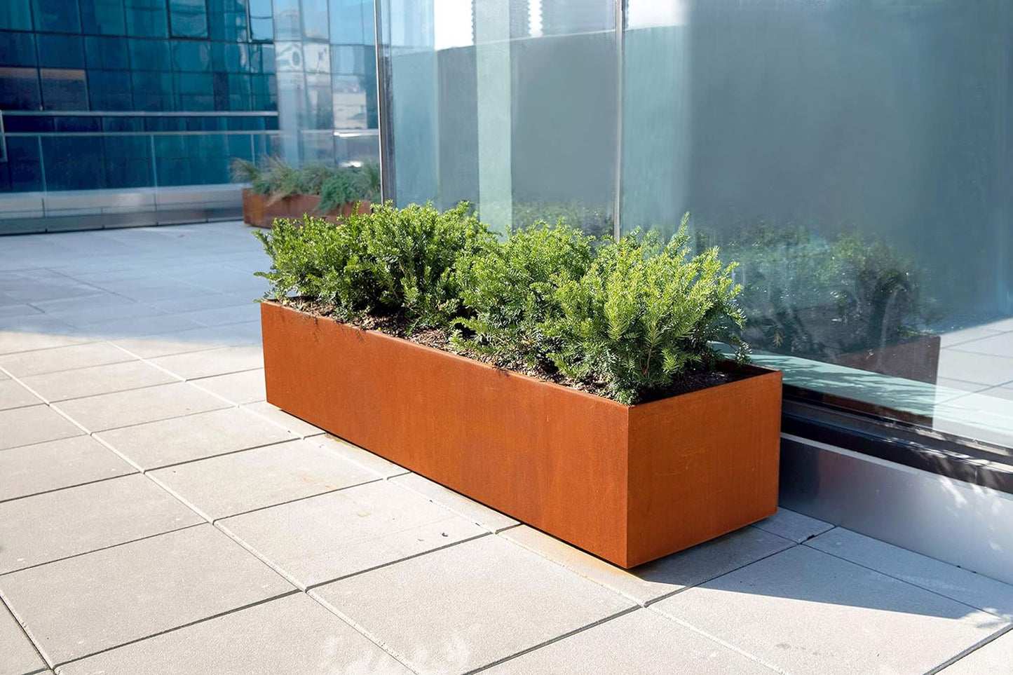 Large Rectangular Planters for Outdoor Plants – 96x24x24 Inch Corten Steel Planter Box | Extra Large Outdoor Planters for Garden, Patio & Commercial Landscapes | Fully Assembled