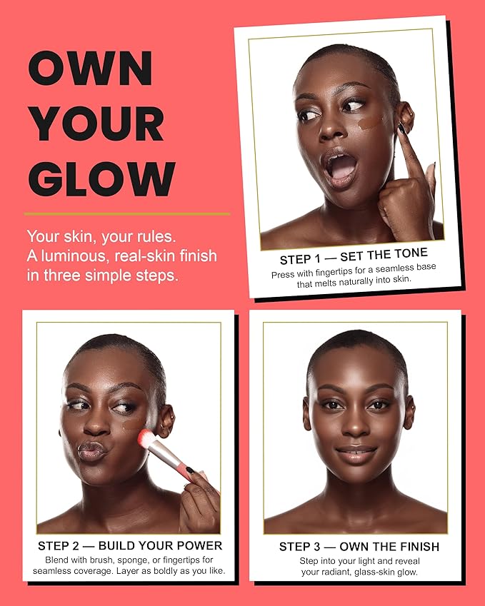 Konfident Glow Skin Tint – Espresso Empowerment Hydrating Oil-Free Glass-Skin Foundation, Buildable Light-to-Medium Coverage, 30 ml – Inclusive Clean Makeup for Radiant Confidence