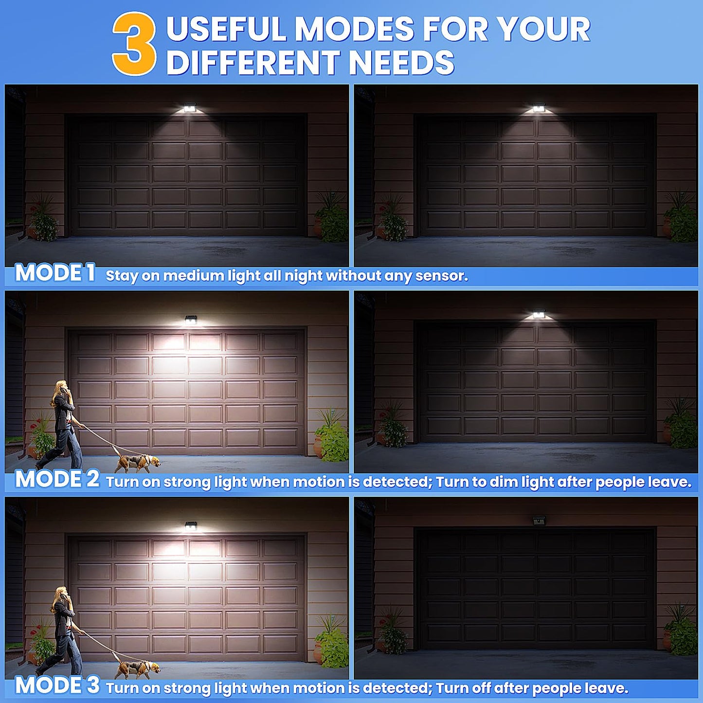CLAONER Solar Motion Sensor Lights, 16 Pack, Cool White, Waterproof, 3 Lighting Modes, Model SL366AB