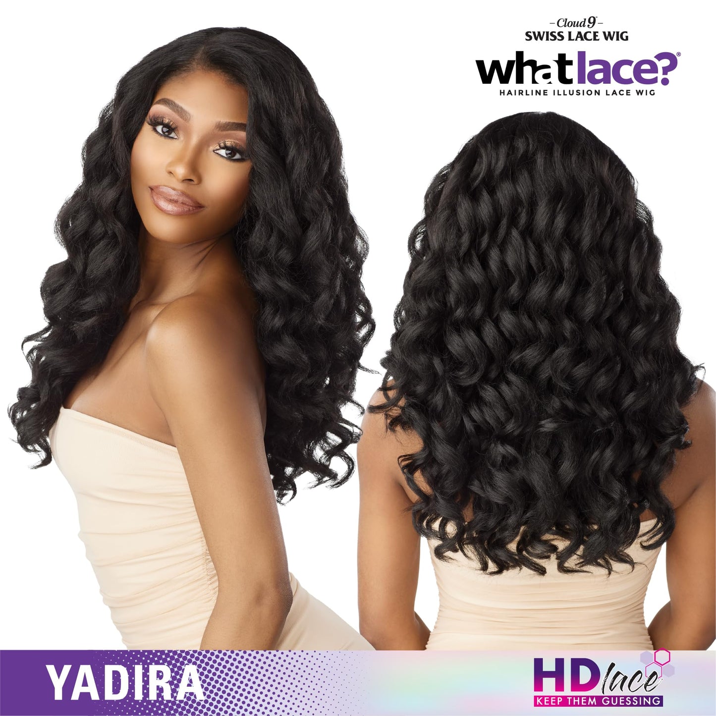 Sensationnel What Lace 13X6 Wigs - Yadira Lacefrontal Hand Tied Glueless Synthetic With Natural Density Preplucked Hairline (1B