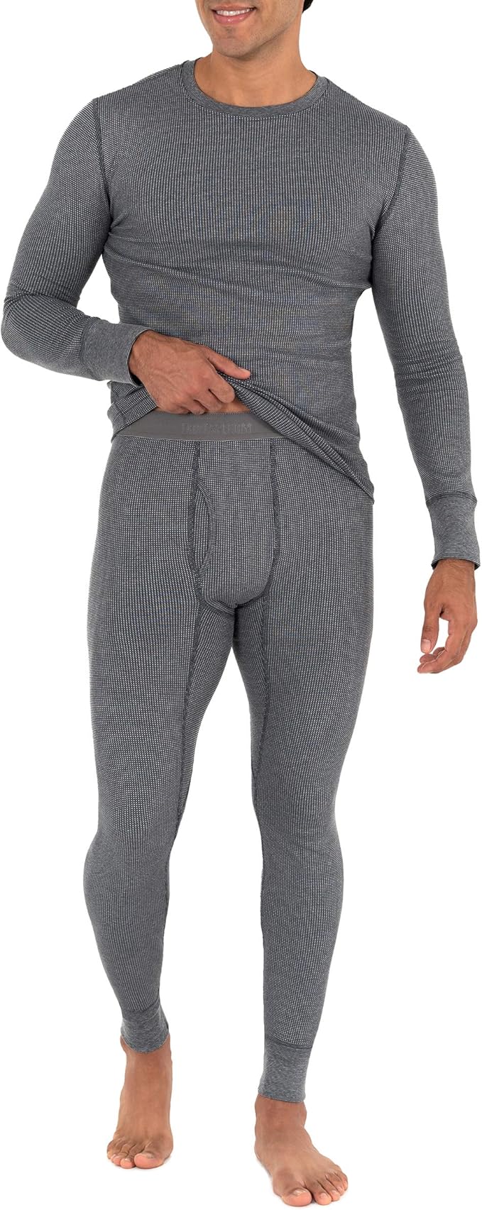 Fruit of the Loom mens Recycled Waffle Thermal Underwear Set (Top and Bottom)