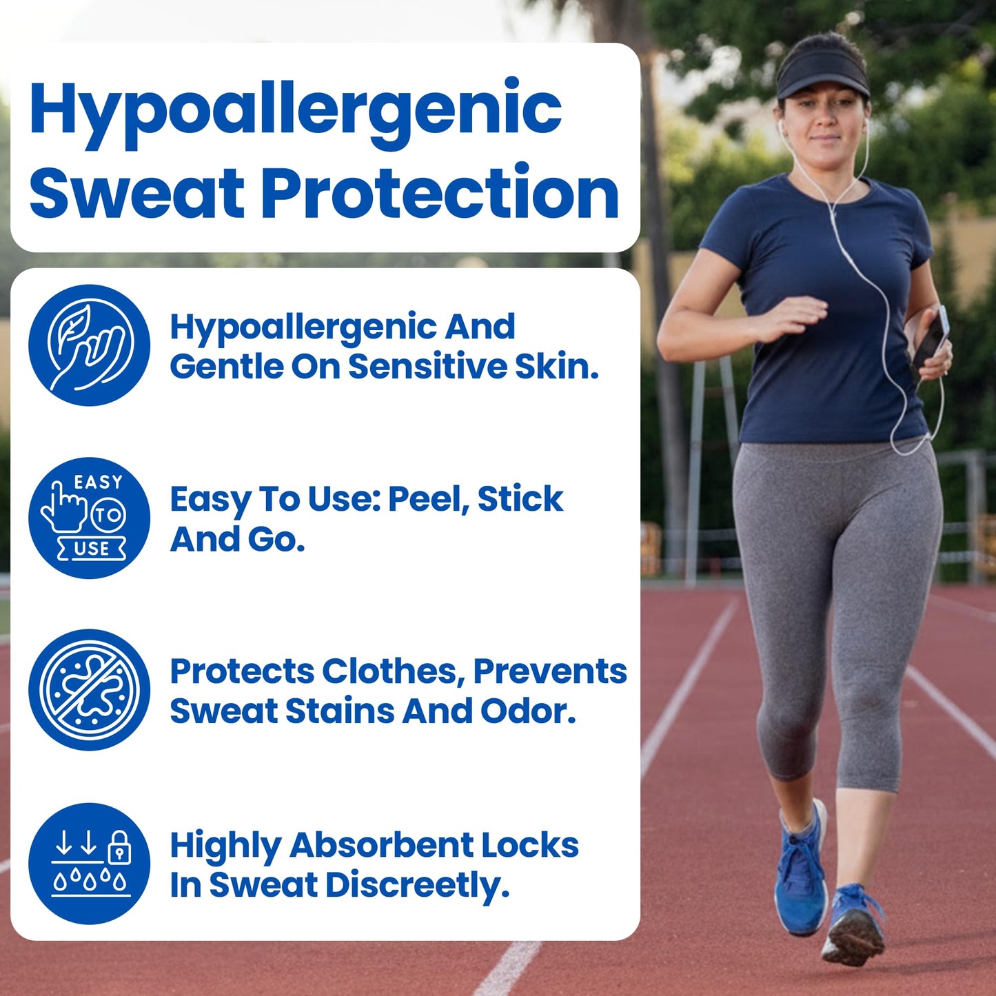 Underarm Sweat Pads for Men and Women – Disposable Armpit Shields to Combat Sweat. Regain Your Confidence with Our Easy-to-Use Underarm Pads Designed for All-Day Protection.