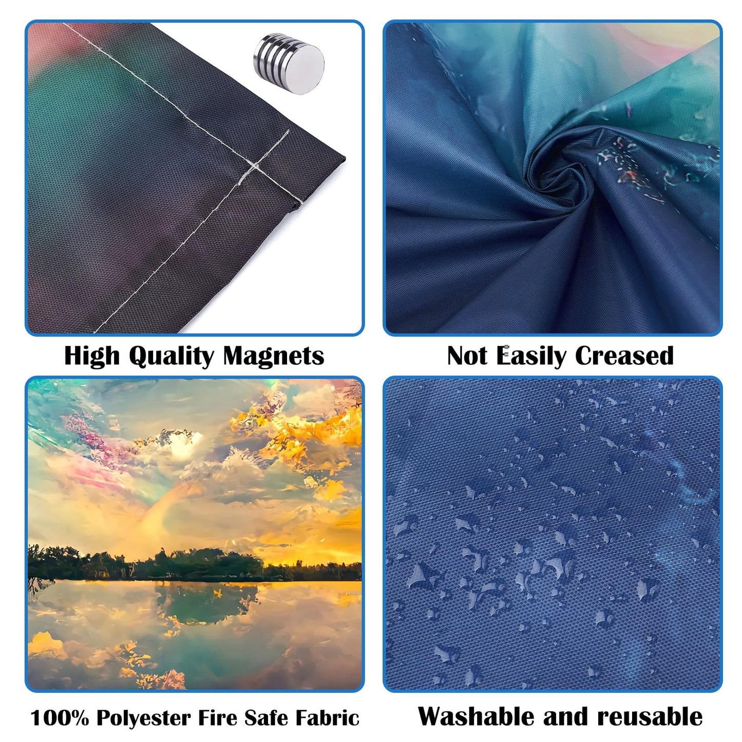 ANGSYLTH 4 Pcs Fluorescent Light Covers - Classroom, Office 4 x 2 Feet Flame Retardant Magnetic Covers for Ceiling Lights Filters (Auspiciousness Clouds)