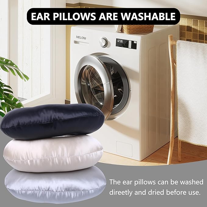 Ear Piercing Pillow for Side Sleepers - CNH Pillow with Ear Hole for Pain Relief, Pressure Sores & Inflammation - Donut Earring Pillow for Sleeping, Headphones & Tinnitus Support (Gray)