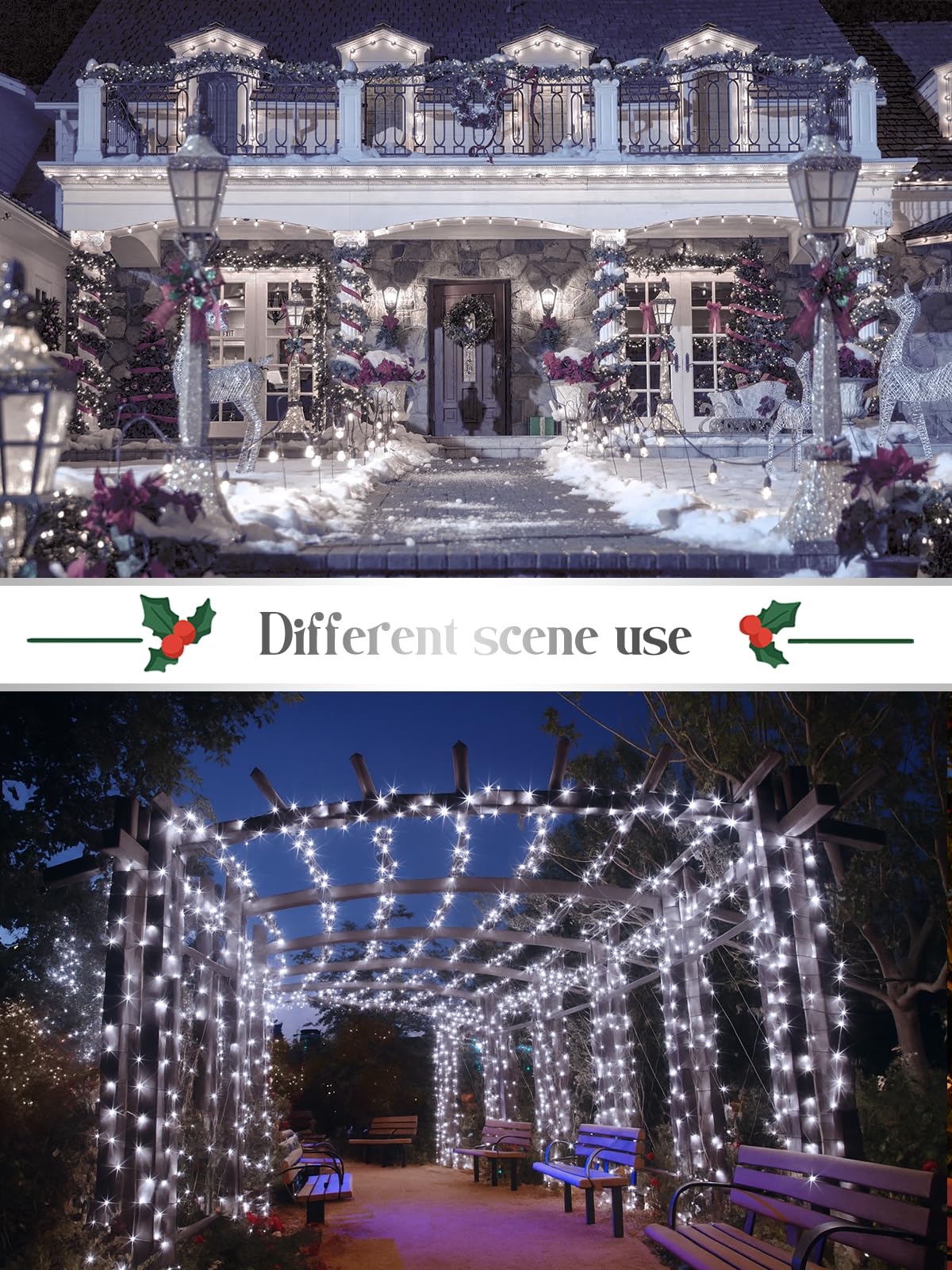 2025 New Christmas Cluster Lights 800 Led With Flowing Twinkling  Fire er Fairy Lights With 15 Modes & Timer  Waterproof Christmas String Light For Indoor Outdoor Xmas Tree Party Garden Cool White