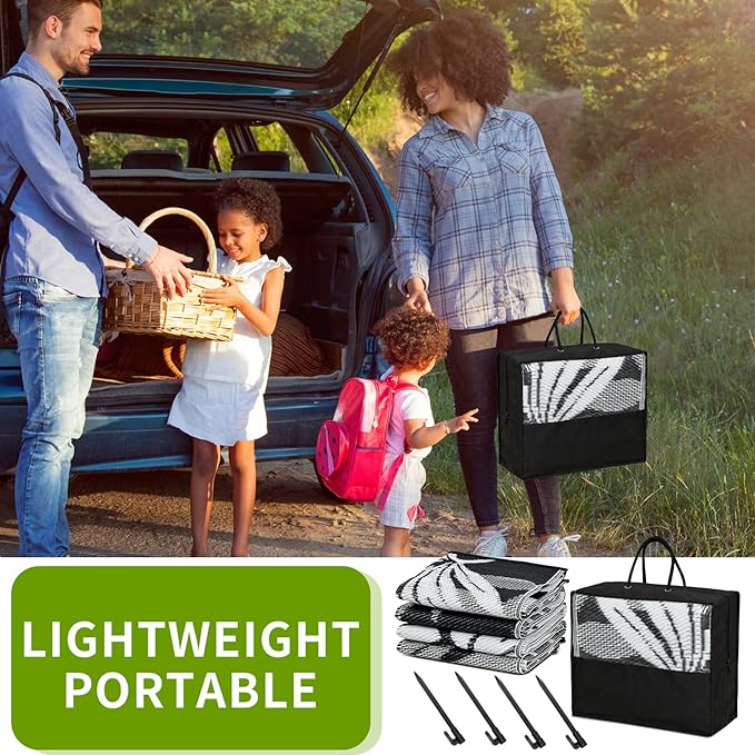 Outdoor Rug 9x12 ft Waterproof, Reversible Outdoor Plastic Straw Rug for Patios Clearance, Outdoor Area Rug Carpet RV Mat for Camping Backyard Deck Porch