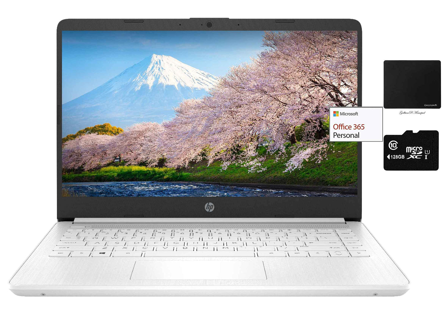 Hp 14 Thin Light Laptop, Intel 2-Core N4020, 16Gb Ram, 192Gb Storage(64Gb Emmc+128Gb Micro Sd), 1Yr Office, Win 11 Bundle With G