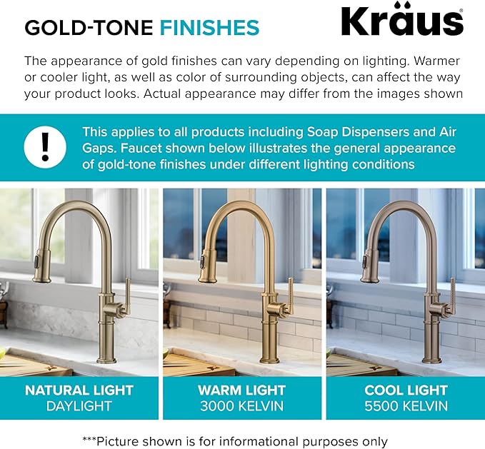 Kraus KPF-1610BG Bolden 18-Inch Commercial Kitchen Faucet with Dual Function Pull-Down Sprayhead in all-Brite Finish, 18 Inches, Brushed Gold