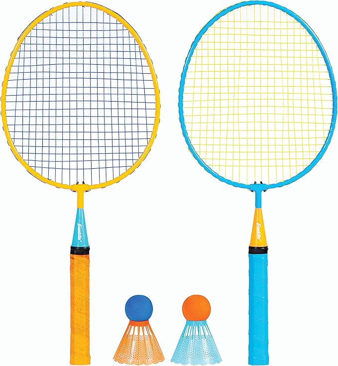 Franklin Sports Badminton Racket Set - Smashminton, Oversize - 2 Player Backyard Youth Set with Birdies for Kids