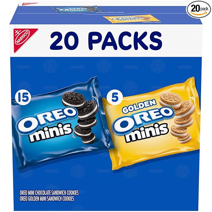 OREO Mini Mix Sandwich Cookies Variety Pack, 20 Snack Packs