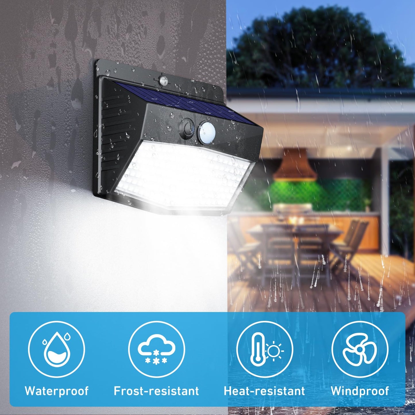 Peasur Solar Outdoor Lights, Motion Sensor, Waterproof, 20 Pack, Black, 3 Lighting Modes, Wall Lights for Garden and Yard