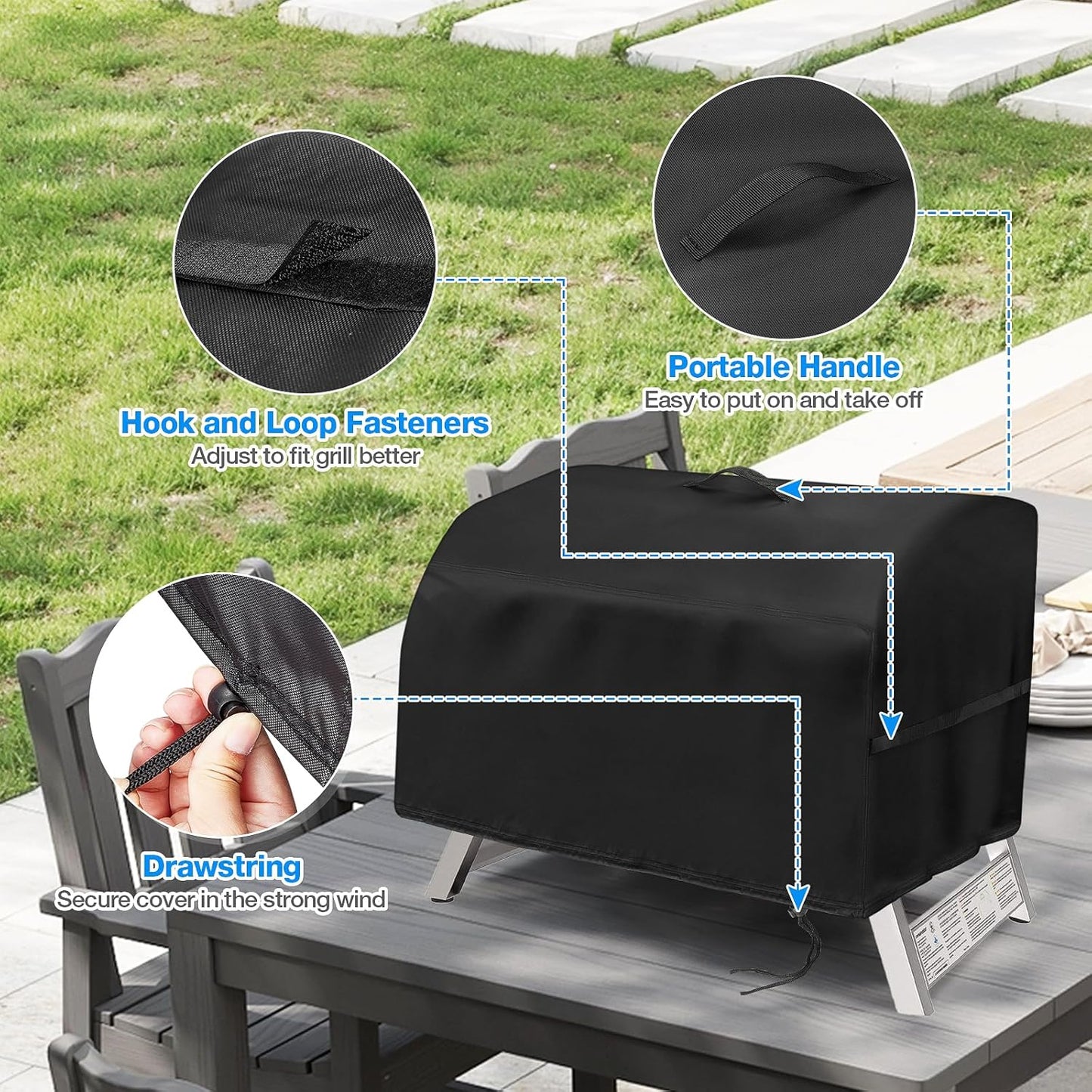Grill Cover for Megamaster 1 Burner Portable Gas Grill,Waterproof Small Table Top BBQ Grill Cover,Heavy Duty 600D Outdoor Tabletop Grill Covers