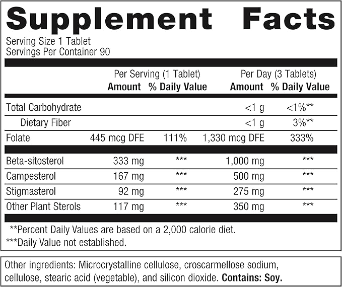 Metagenics Meta-Sitosterol 2.0 - for Cholesterol Already in a Normal Range* - Plant Sterol Complex - with Folate - Dietary Supplement - Gluten-Free - Vegetarian - 90 Tablets