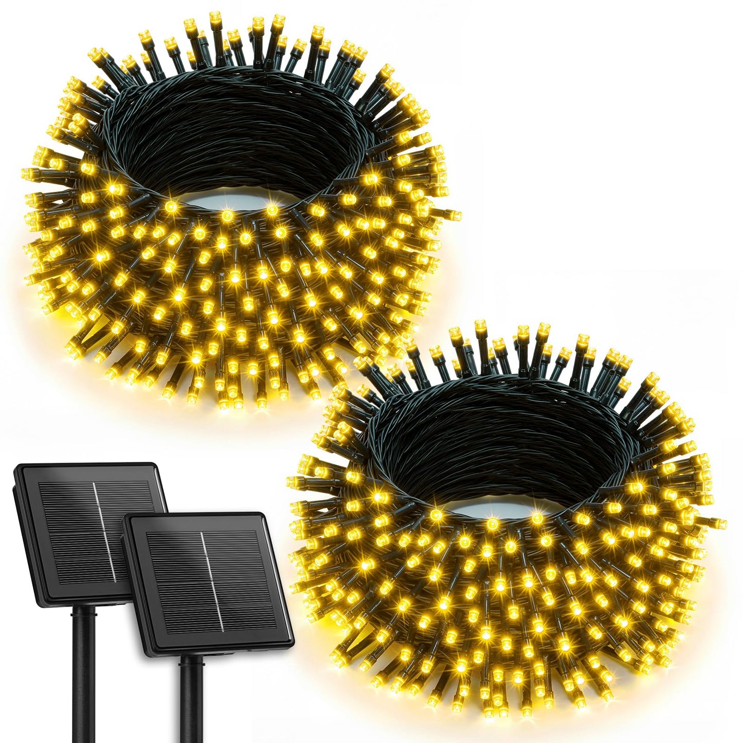 Brightown 2 Pack Solar String Lights Outdoor  Total 144Ft 400 Led Twinkle Fairy Lights Waterproof With 8 Modes Auto On/Off For Patio Tree Garden Party Home Wedding Christmas Decorations (Warm White)