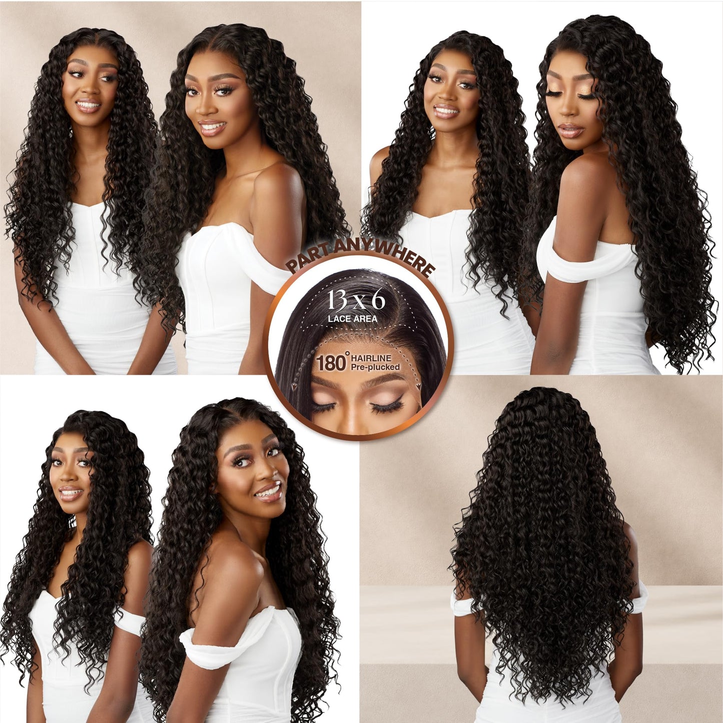 Sensationnel Bare Lace 13X6 Wigs - Unit 5 Lacefrontal Glueless Synthetic 180 Degree Preplucked Hairline (1 JETBLACK)