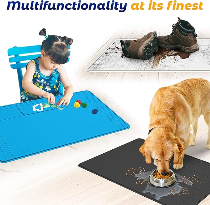 The Original Under Sink Mat - Silicone Waterproof mat, Trimmable, Easy to Clean, Kitchen cabinet liner, Under sink protector mats, Disinfection Surface - 34" x 22" or smaller