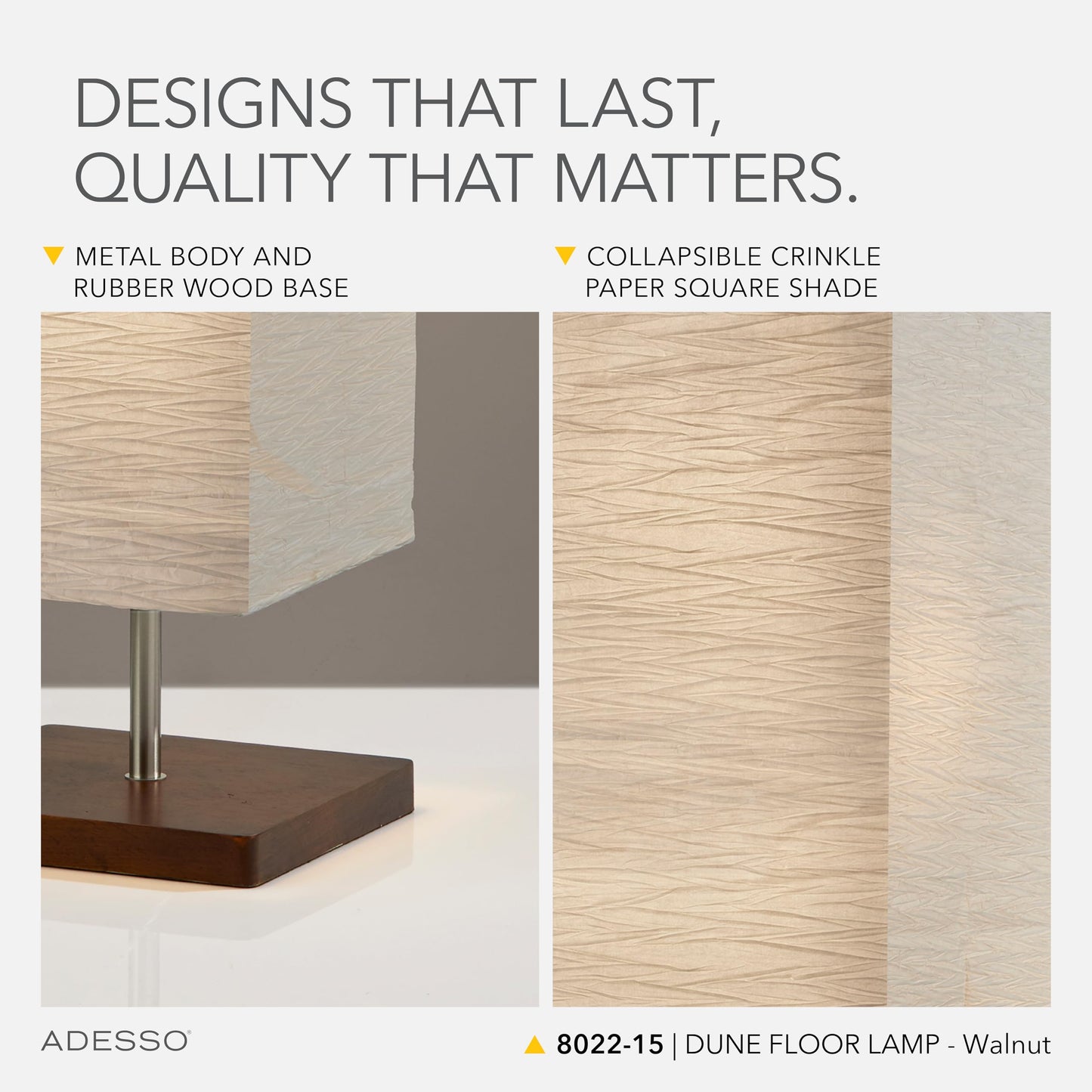 Adesso Three Light Floor Lamp - Natural Wood Base & Adjustable Brightness - Perfect Lighting For Bedroom  Living Room And Corner Decor  White