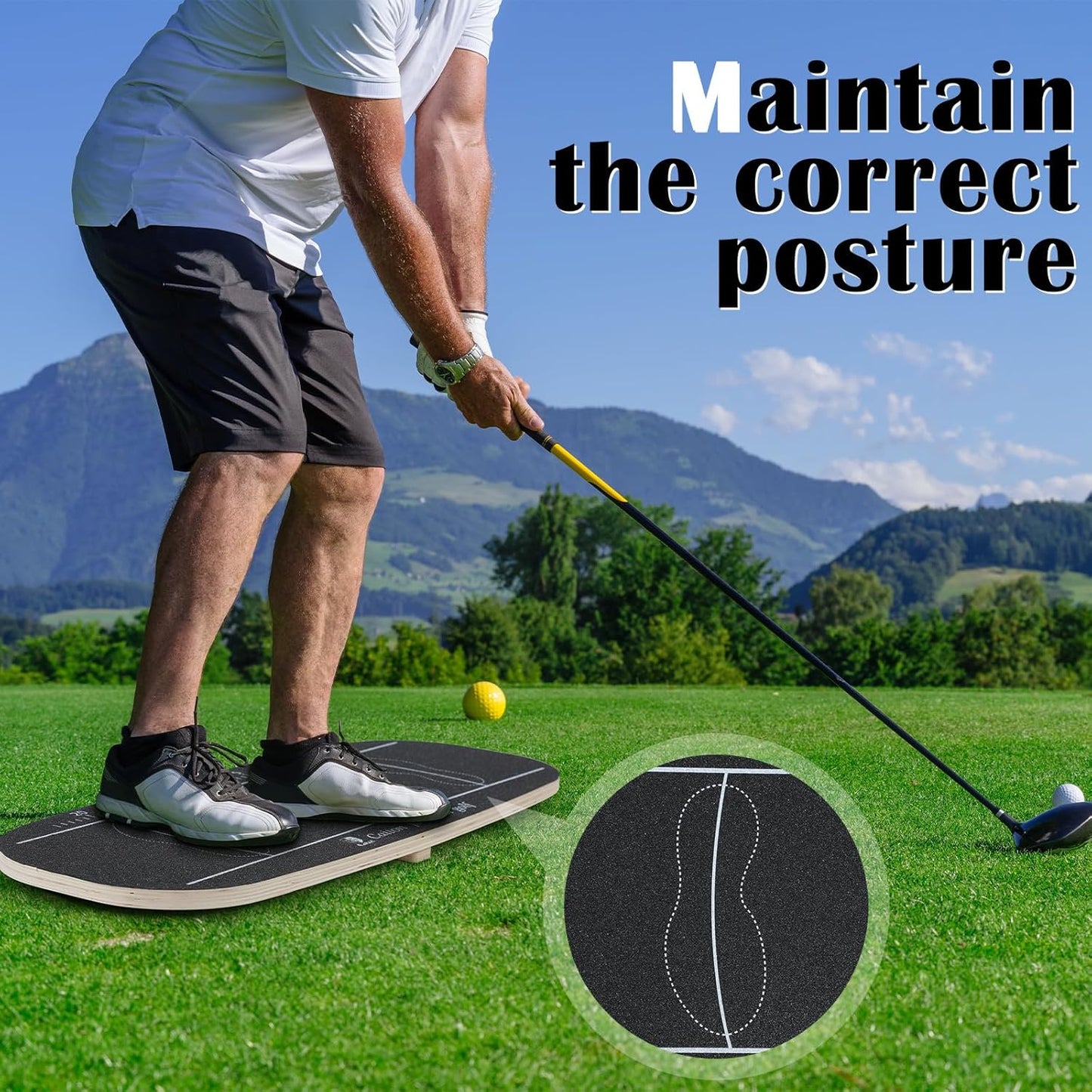 Golf Balance Board Swing Training Aid to Shift Weight Increase Consistency Trainer Gravity Transfer Golf Swing Plate Training Equipment - Strength & Tempo for Chipping Hitting