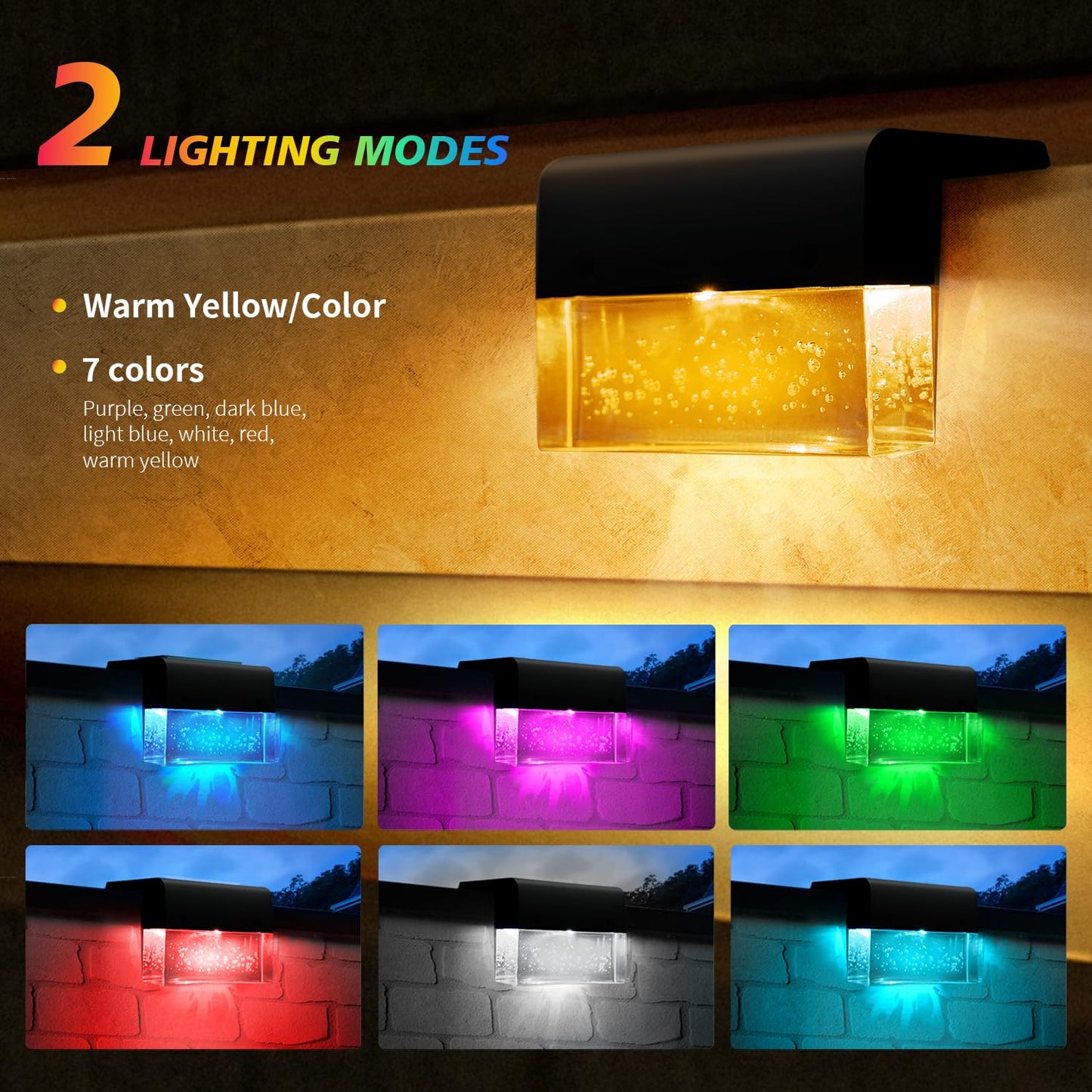 SUNFACE Solar Deck Lights, 8 Pack LED Waterproof Dock Lights, IP65 Outdoor Fence Post Lights, Model SUNFACE268, Plastic, Color: 8Pack