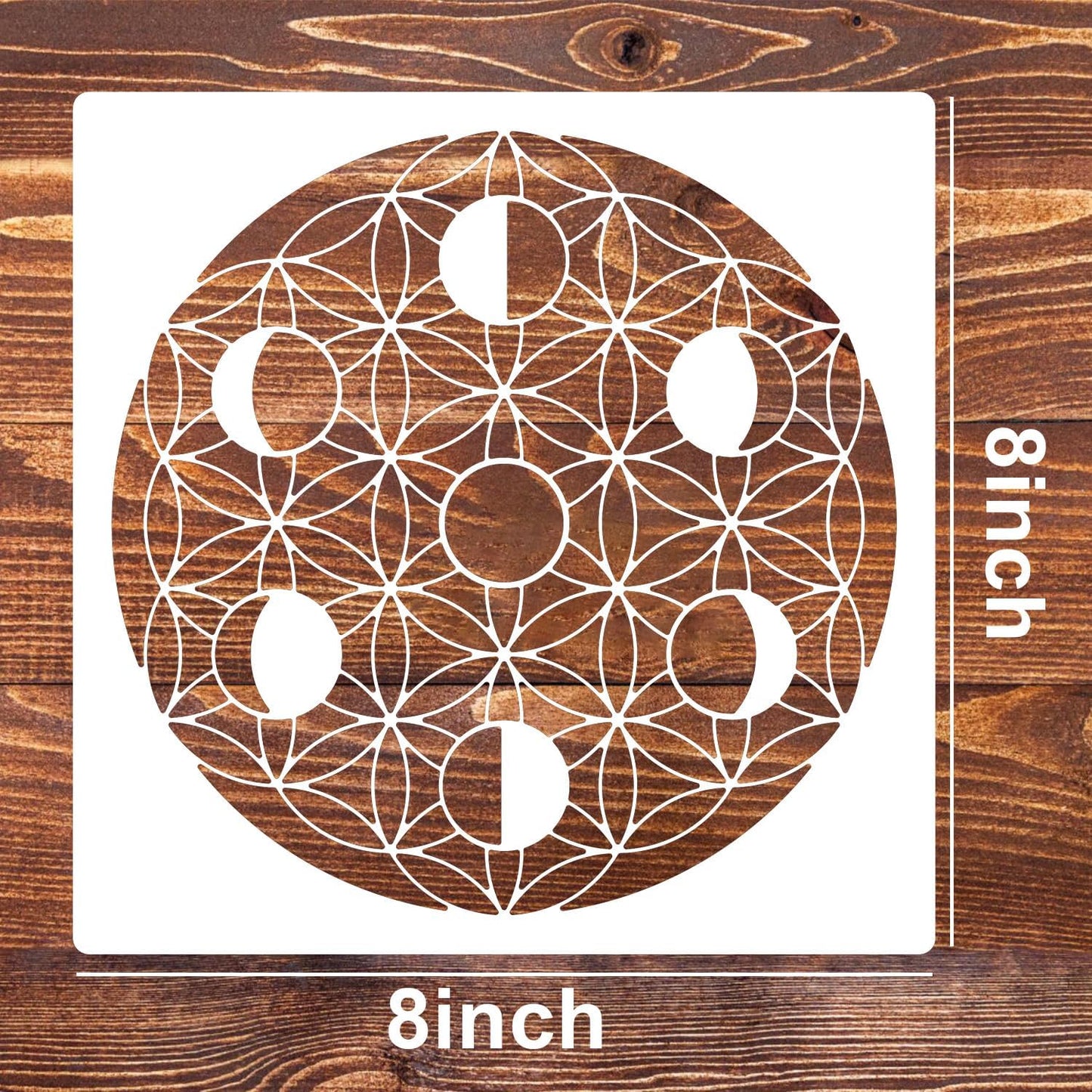Sacred Geometry Stencil 8inch Reusable Stencils for Crafts Metatron's Cube/The Flower of Life Drawing Templates for Wall Canvas Paper Art Crafts