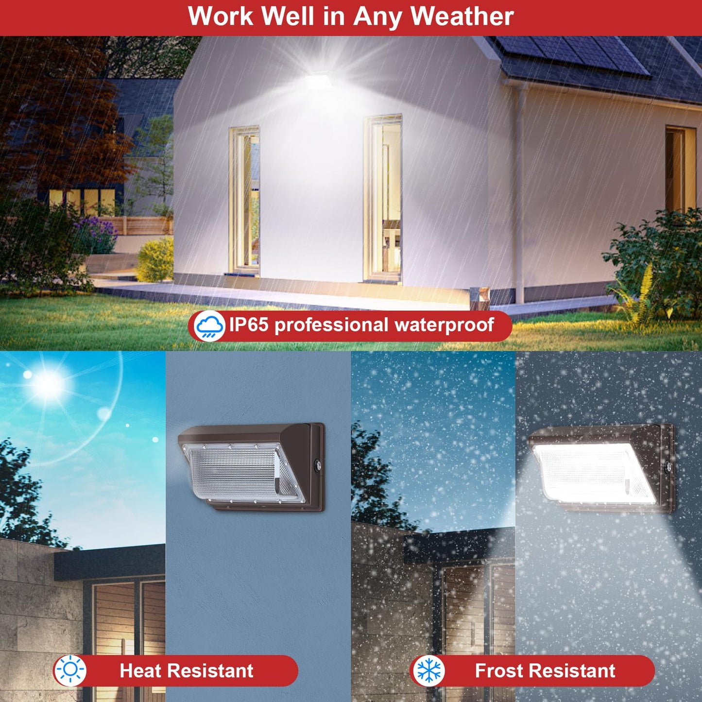 Tomourd 120W Led Wall Pack Lights  Extremely Bright Commercial Outdoor Wallpack  5000K Daylight Ip65 Waterproof Wall Light Exterior Security Lighting For Garage Backyard Parking Lot