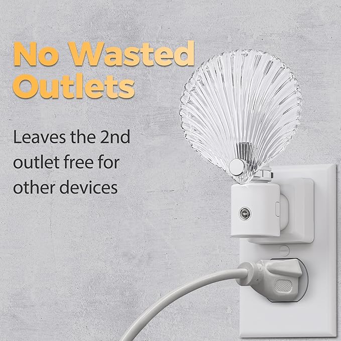 DORESshop LED Night Light[2 Pack], Glass Shell Night Lights Plug into Wall, 3 Level Brightness Adjustable Plug in NightLight with 360° Rotatable, Dusk to Dawn Sensor Nightlights for Bedroom, 3000K