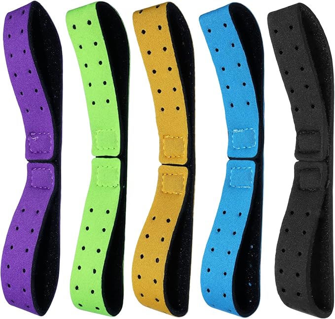 5pcs Replacement Heart Rate Monitor Bands, 0.8x13.8in 5 Colors Soft Heart Rate Strap Adjustable Armband Strap Heart Rate M...