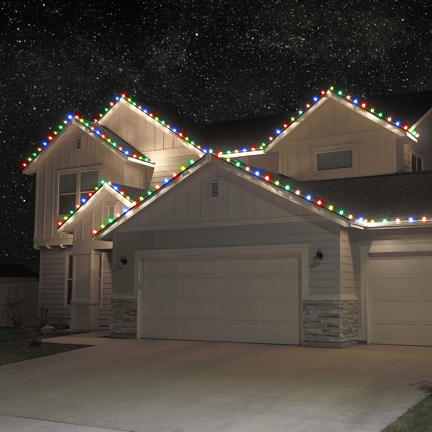 Holiday Lighting Outlet Faceted C7 Christmas Lights | Teal Led Light Bulbs Holiday Decoration | Warm Christmas Decor For Indoor & Outdoor Use | 2 Smd Leds In Each Light Bulb | Set Of 25