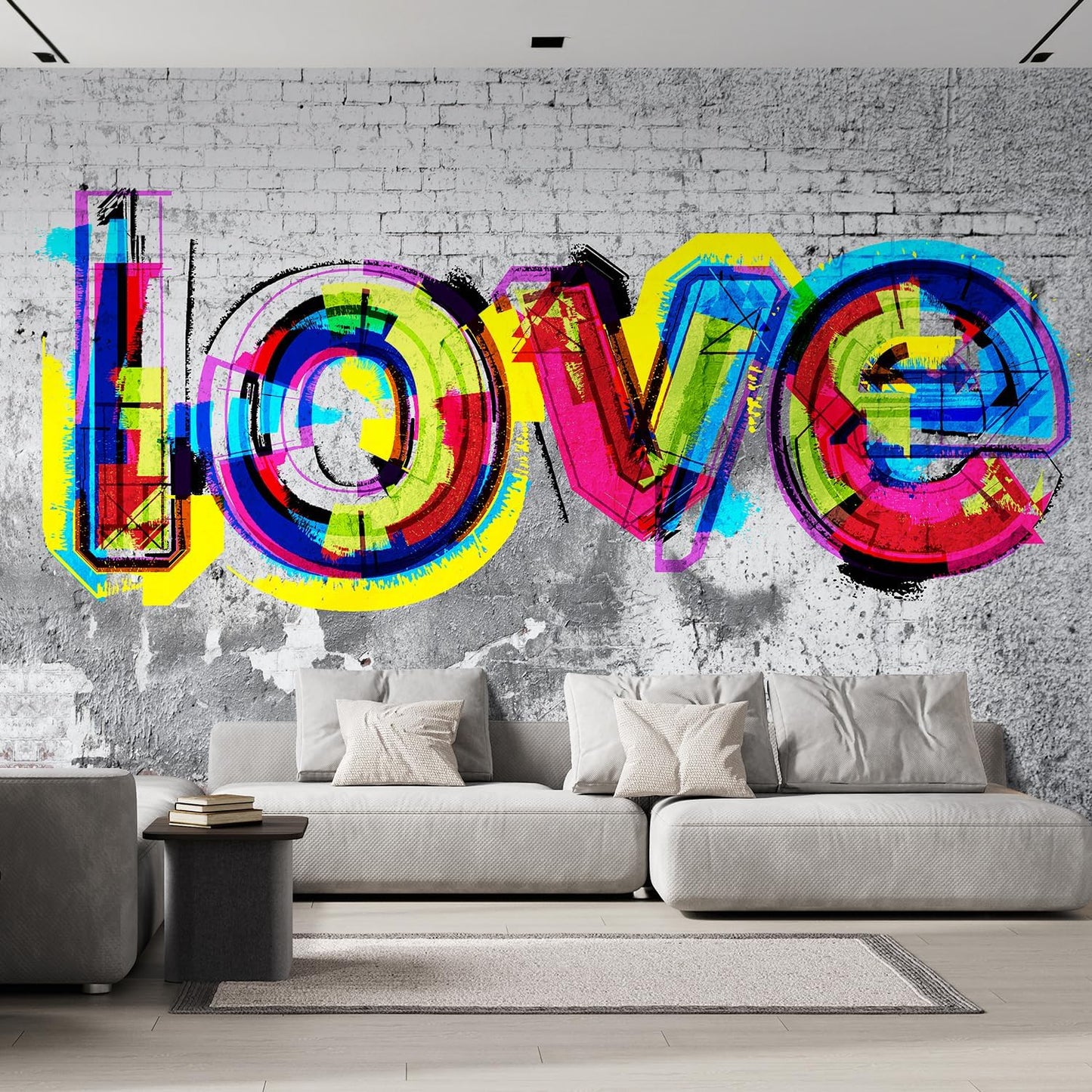 wall26 Wall Sticker/Wall Mural Colorful Graffiti, Not Peel and Stick, Non-Woven Wallpaper Decorative for Bedroom, Living Room,Office - 132x144 inches