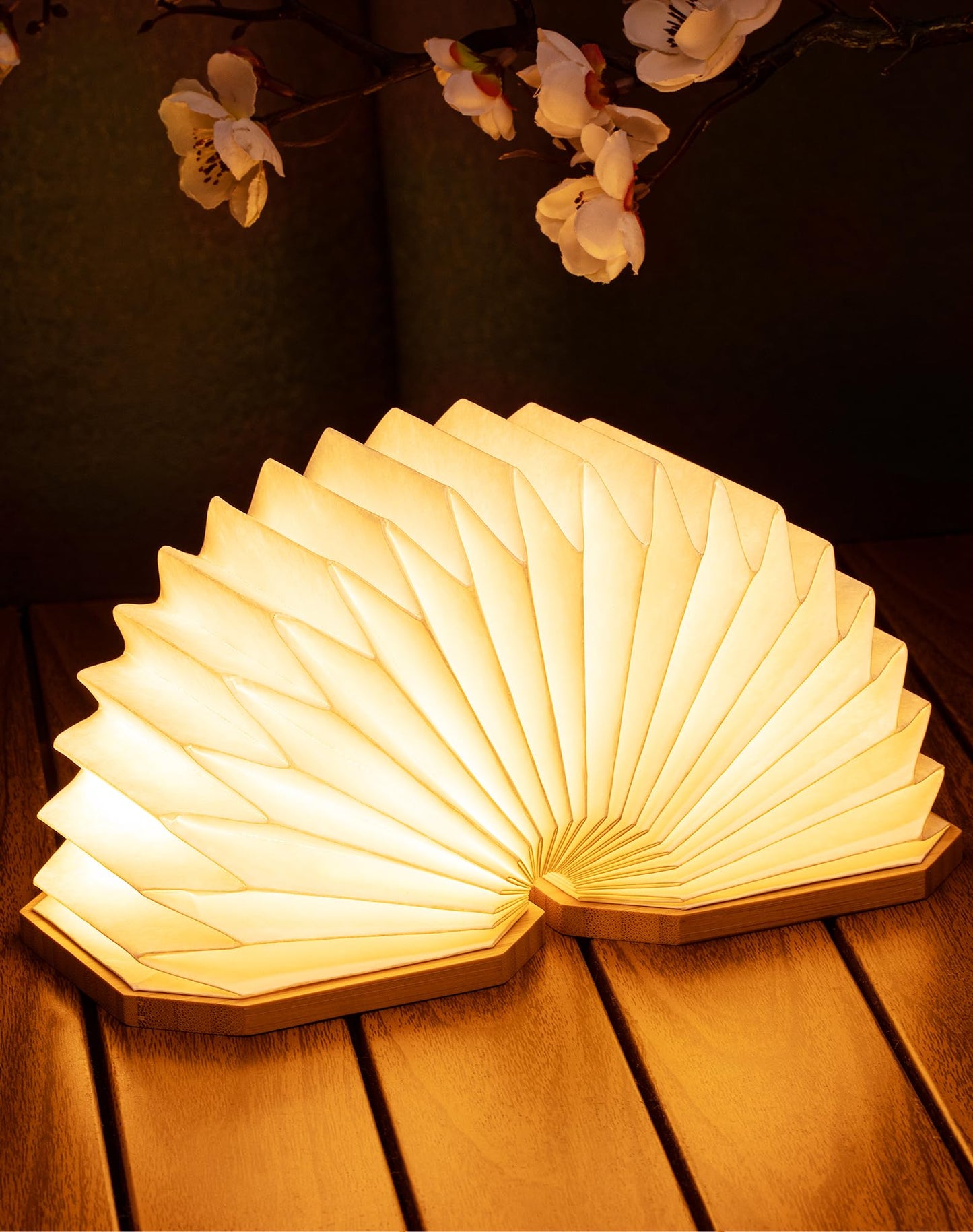 ZBOLE Originality Folding Accordion Lamp, Warm Light Lamp, Portable Desk Lamp, Japanese Gifts, Creative LED Paper Lantern with U