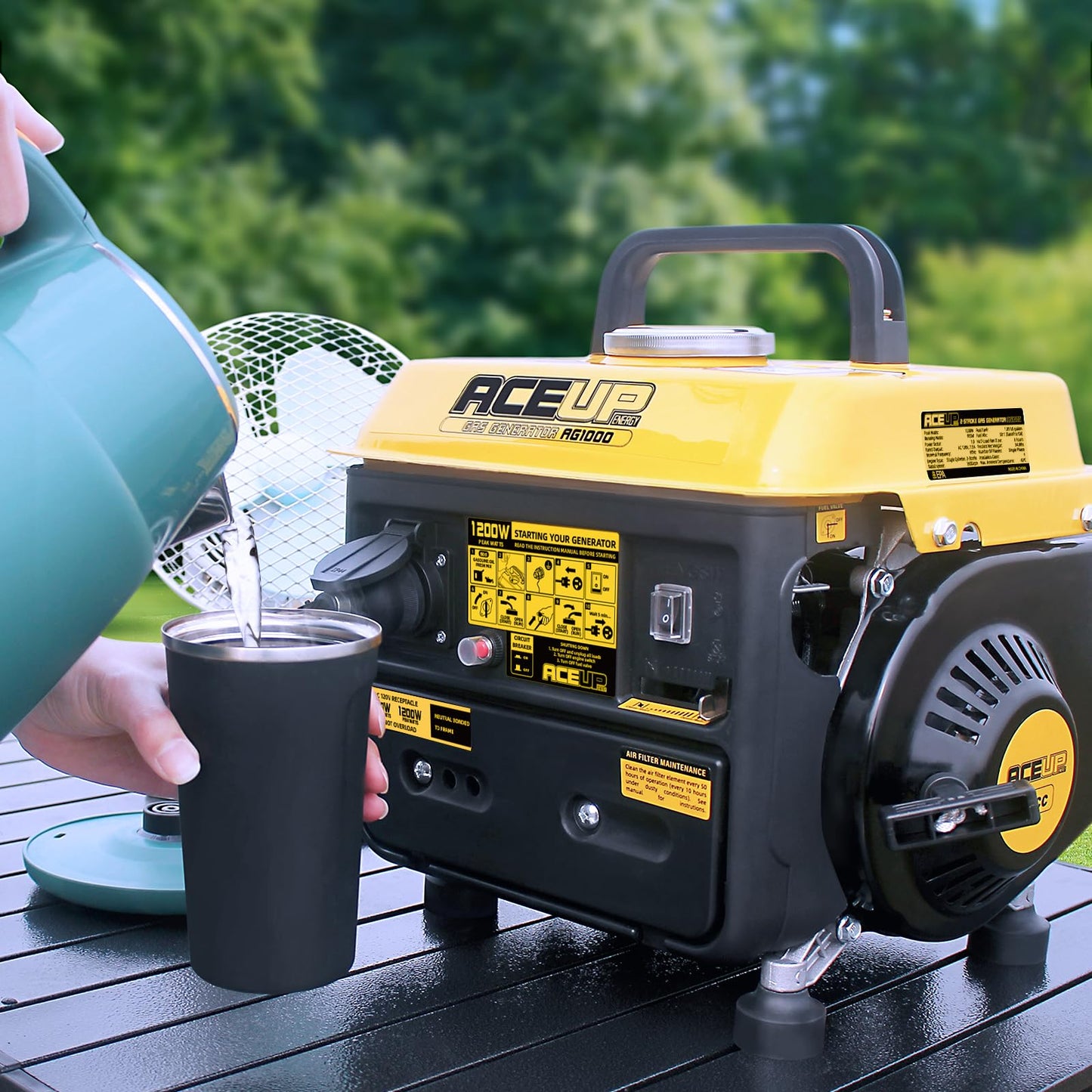 Aceup Energy 1,200W Gas-Powered Generator, Small Portable Generator Camping Ultralight, Epa & Carb Compliant
