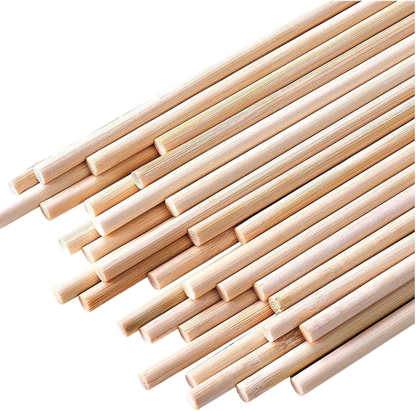 HOPELF 100Pc Dowel Rods 1/4 x 17.5 Inch Bamboo Sticks - Assortment for Crafts, DIY Projects