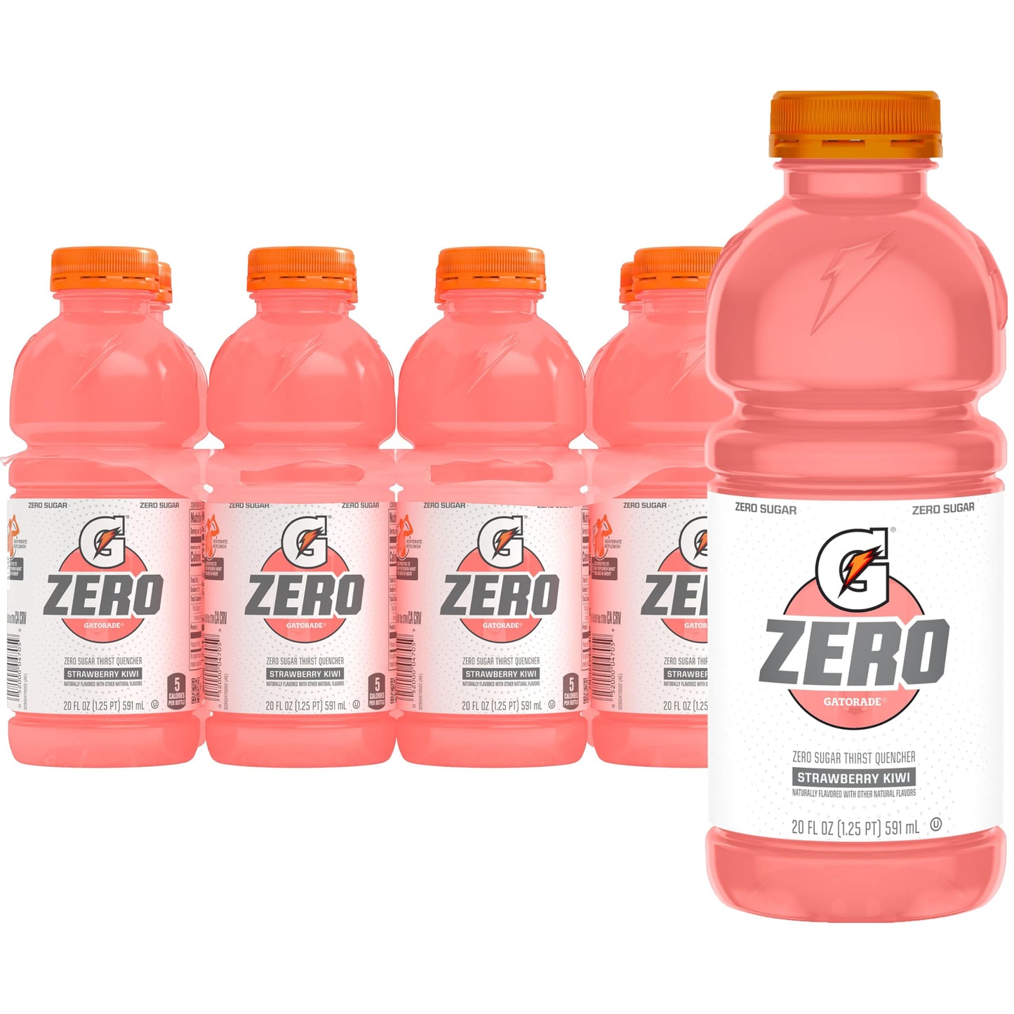 Gatorade G Zero Sugar Sports Drink Thirst Quencher Strawberry Kiwi, 20 Fl Oz Bottles, 8 Ct