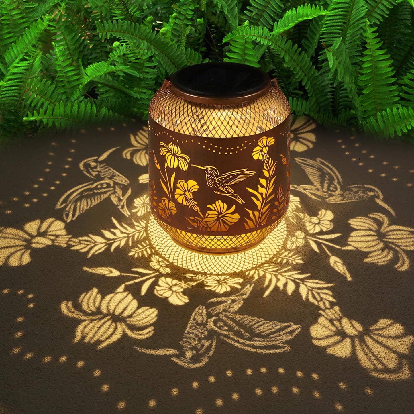 Hummingbird Solar Lanterns Outdoor Waterproof  Birthdays Gifts For Women Mom And Grandma  Metal Hanging Lanterns Decor Garden Decorative Solar Led Light For Yard  Patio  Lawn  Porch  Backyard