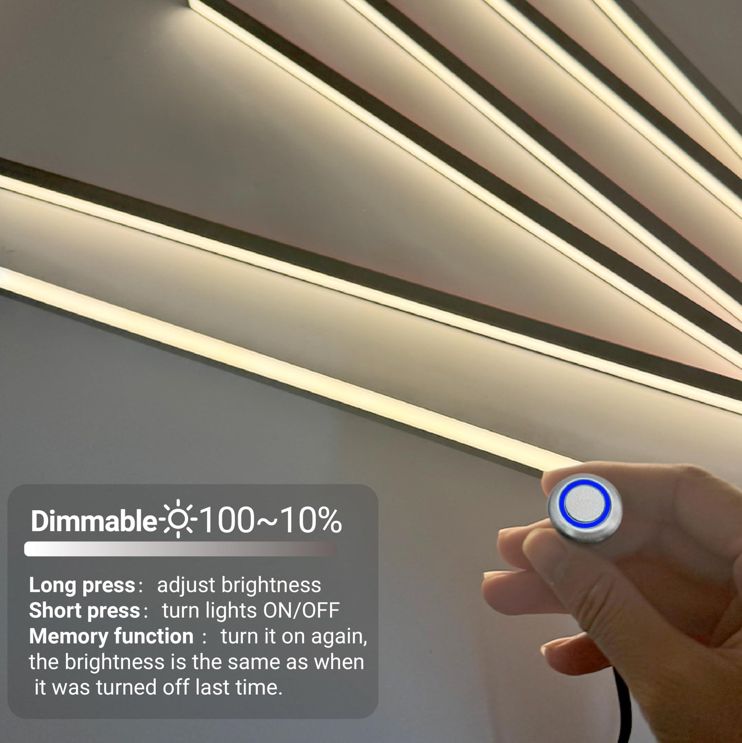Hamrvl Black Led Recessed Lighting Kit - 6 Pcs Dc12V White Led Light With Smart Switch Adapter 3000K Self-Adhesive Wall Panel Lights For Wood Slat Wall Panels Headboards Stairs Under Cabinet Lighting